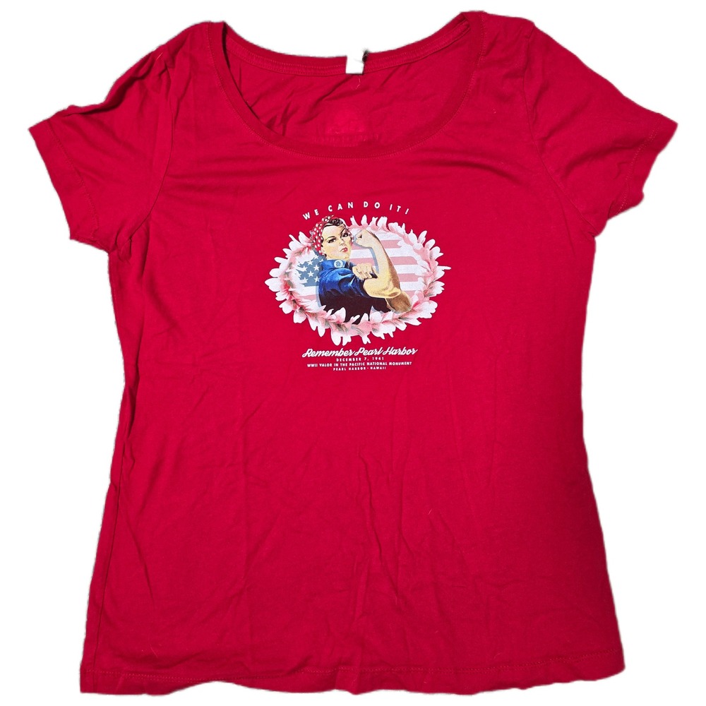 Next Level Pearl Harbor Rosie The Riveter We Can Do It! Red T-Shirt (D)‎